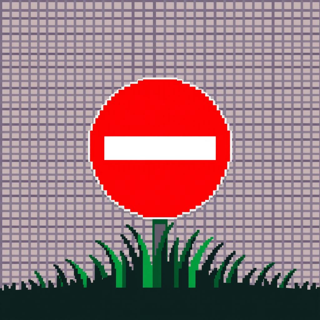 Pixel Art 'Do Not Enter' Sign - A Retro Vibe