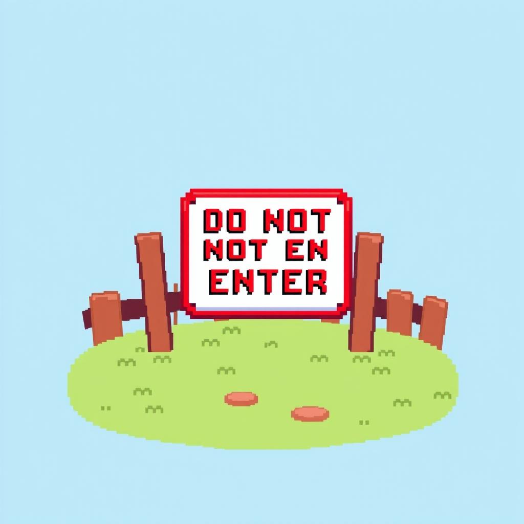 Pixel Art 'Do Not Enter' Sign