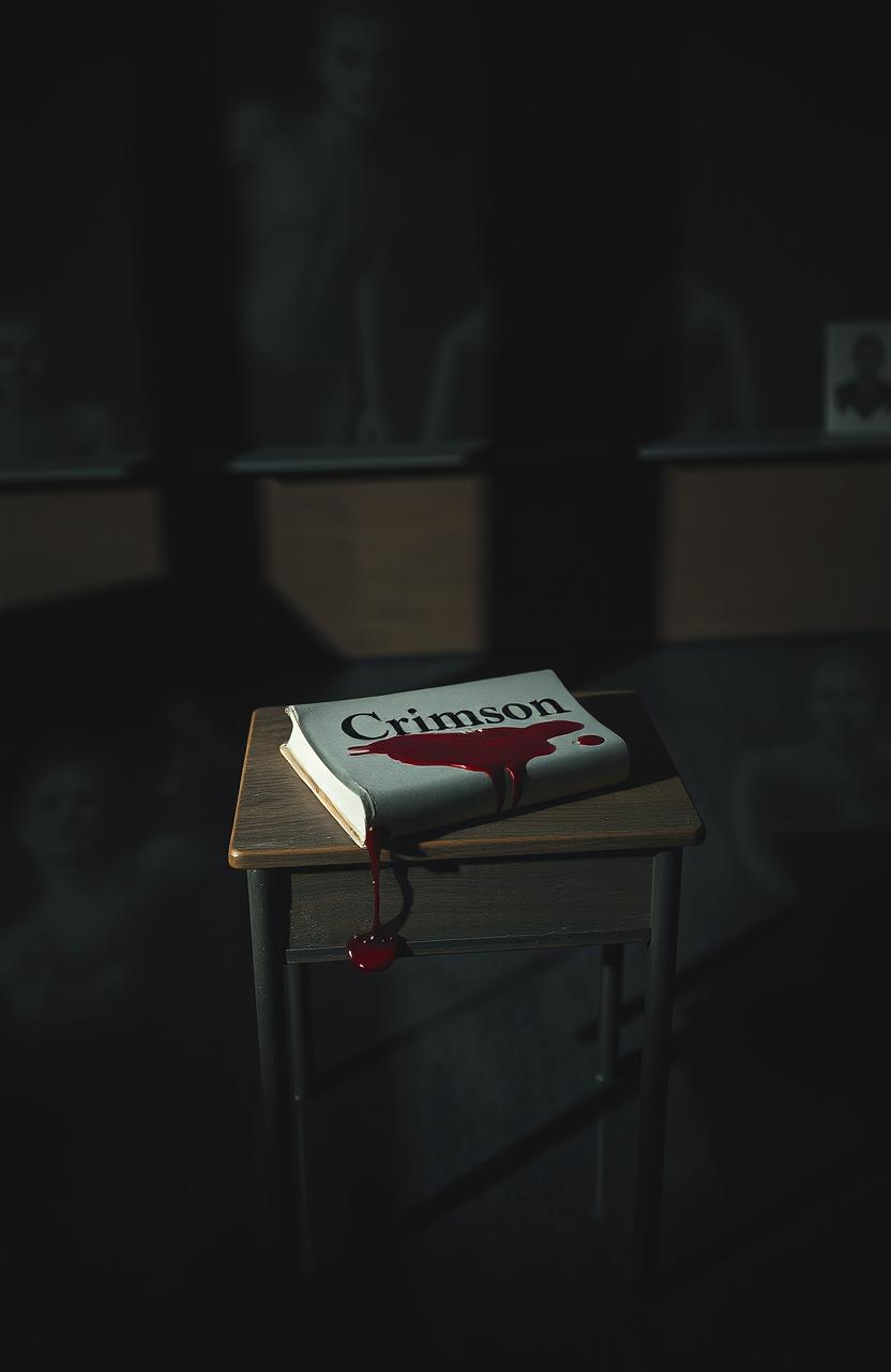 A dark classroom setting with an eerie atmosphere