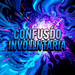A captivating music album cover for the title "Confusão Involuntária" featuring a surreal and abstract design