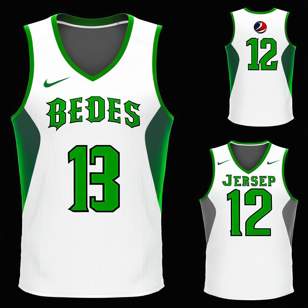 Sporty Team T-Shirt - Bright Green & White