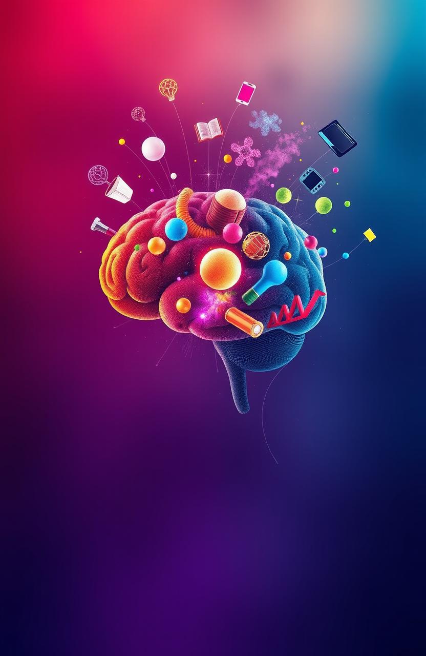 Uma representação visual de uma mente hiperativa, simbolizando o Transtorno do Déficit de Atenção com Hiperatividade (TDAH)