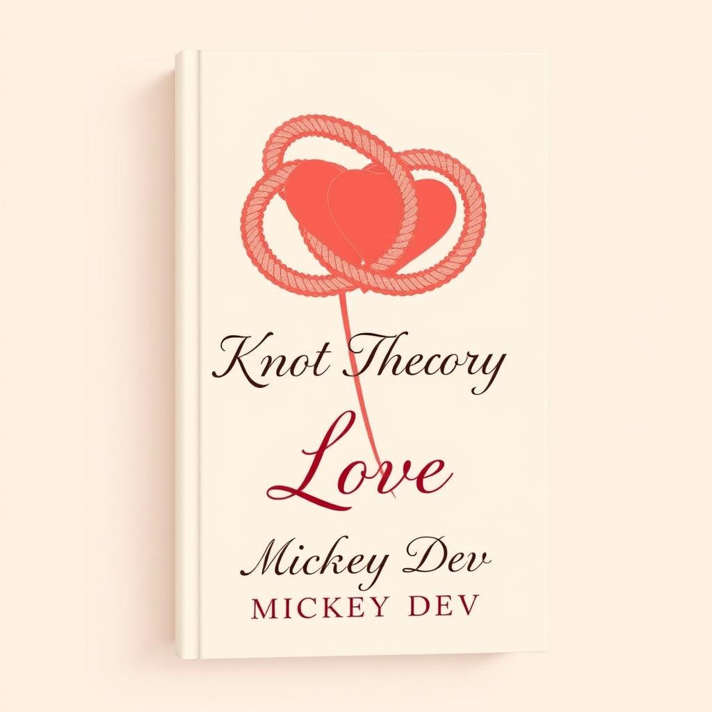 A simple, elegant book cover design for 'Knot Theory Love' by Mickey Dev