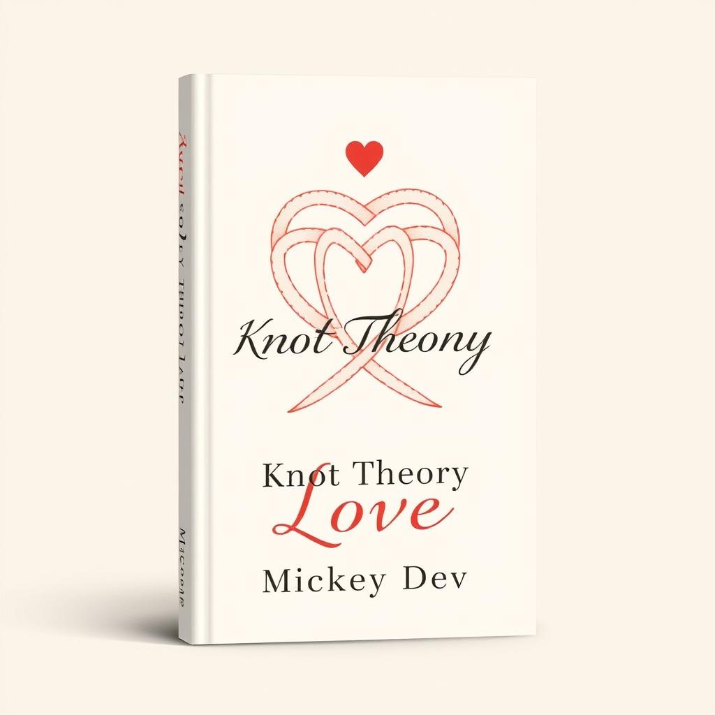 A book cover design for 'Knot Theory Love' by Mickey Dev