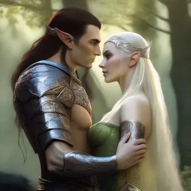 In the mystical land of Eldoria, the amorousness between the elven queen and the human warrior ignited a passionate romance.