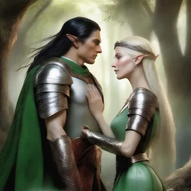 In the mystical land of Eldoria, the amorousness between the elven queen and the human warrior ignited a passionate romance.