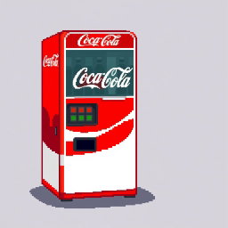 Classic Coca-Cola Vending Machine in Pixel Art