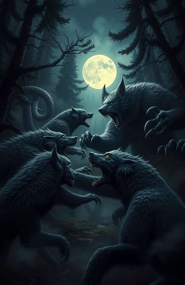 Epic Clash: Werewolves vs. Werebears in a Mystical Forest