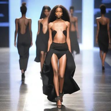 The daring fashion collection showcased on the runway exuded a sense of amorousness with its sensual cuts and fabrics.