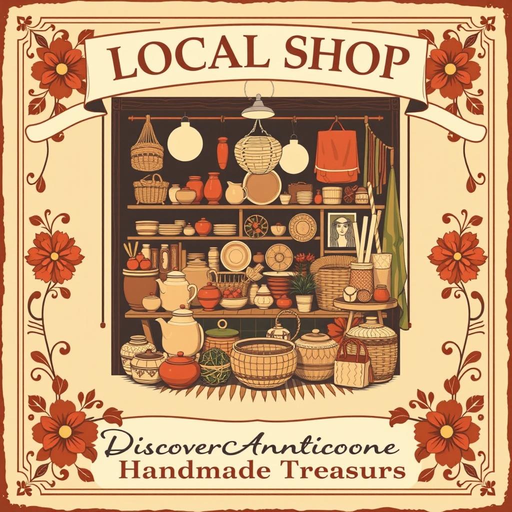 Discover Handmade Treasures: Vintage Business Advertisement Design