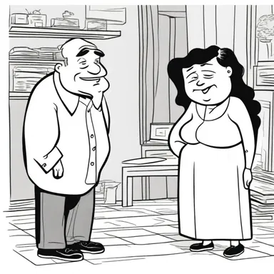 The comic strip captured the amorousness between the mischievous characters, creating a humorous and endearing narrative.