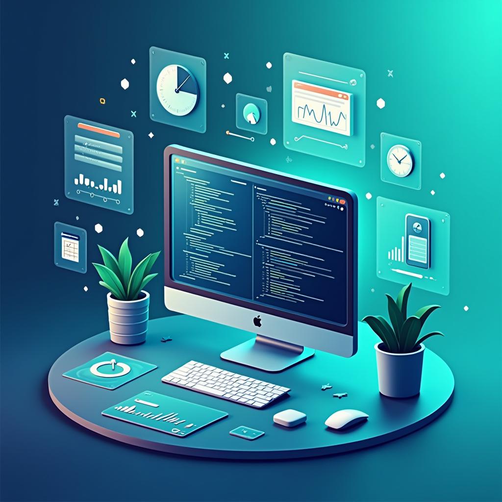 A visually captivating wallpaper design centered around software testing
