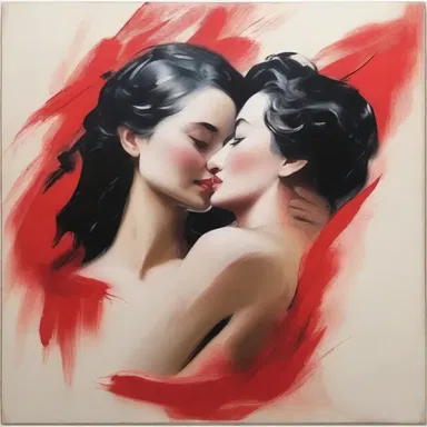 The painting depicted a passionate embrace, capturing the essence of amorousness in a single brushstroke.