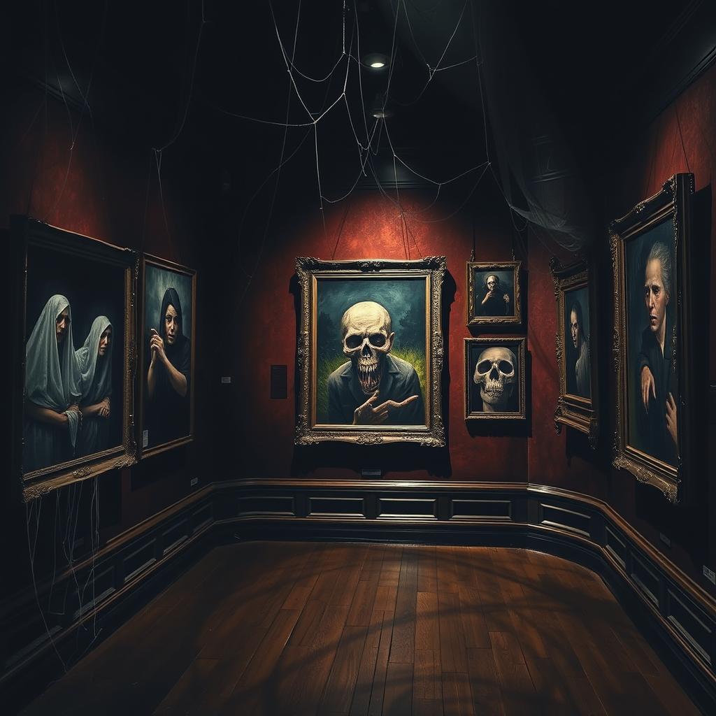 A dark and atmospheric gallery featuring the scariest paintings in the world