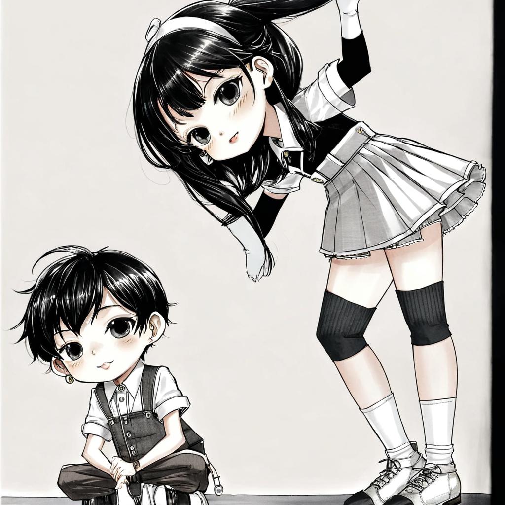 Charming Schoolgirl: A Doll-like Delight