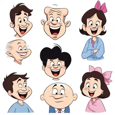 The cartoon characters' exaggerated gestures and blushes conveyed a comical amorousness, creating humorous scenes for the audience.