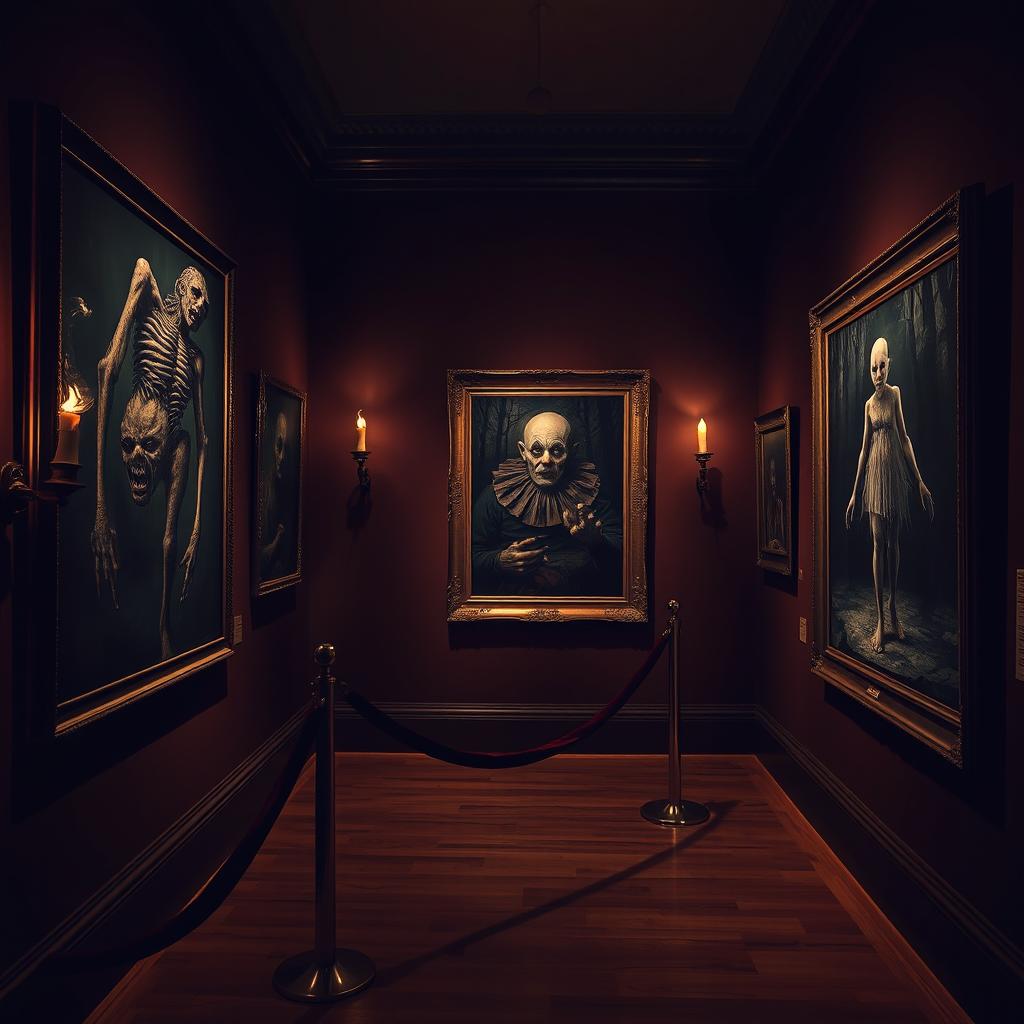 An intriguing gallery interior showcasing some of the scariest and most haunting paintings from around the world