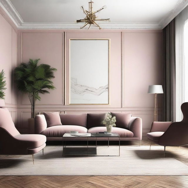 Generate an image showcasing a sophisticated and stylish interior design.