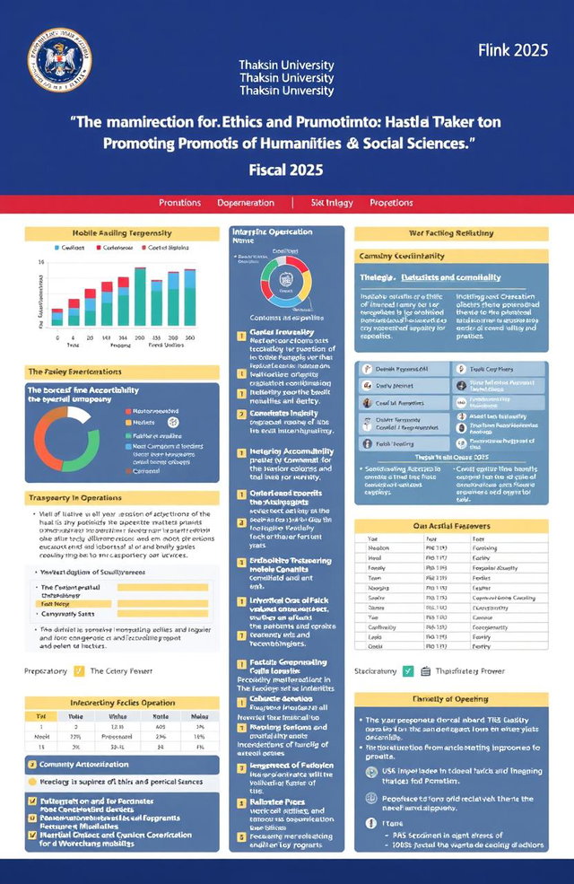 A detailed administrative plan showcasing the promotion of ethics and transparency in the operations of the Faculty of Humanities and Social Sciences at Thaksin University for the fiscal year 2025
