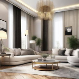 Generate an image showcasing a sophisticated and stylish interior design.