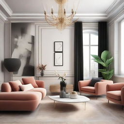 Generate an image showcasing a sophisticated and stylish interior design.