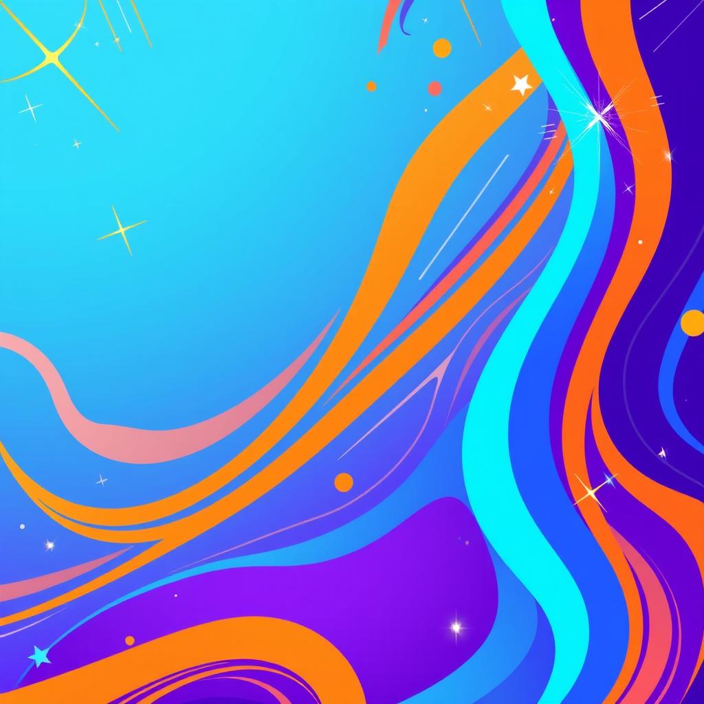 A visually striking and engaging background for a YouTube thumbnail, featuring a vibrant blend of colors including electric blue, bright orange, and deep purple