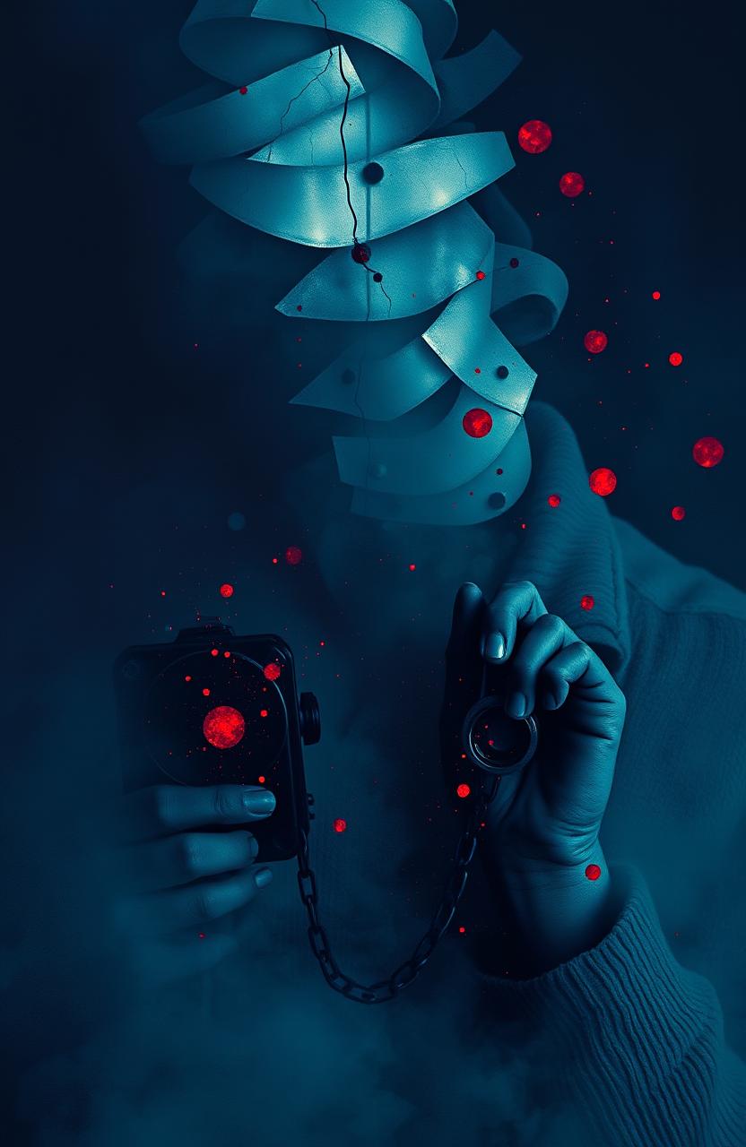 An album cover design for a musicalization of poetry themed around rumination and anxiety