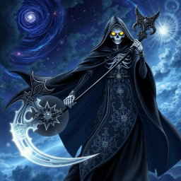 An anime-inspired character design of a mysterious God of Death