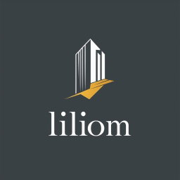A modern and sleek logo design for an architecture firm titled 'liliom