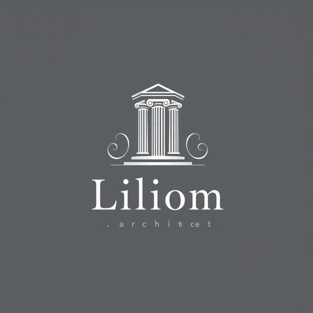 A classic and elegant logo design for an architecture firm titled 'Liliom