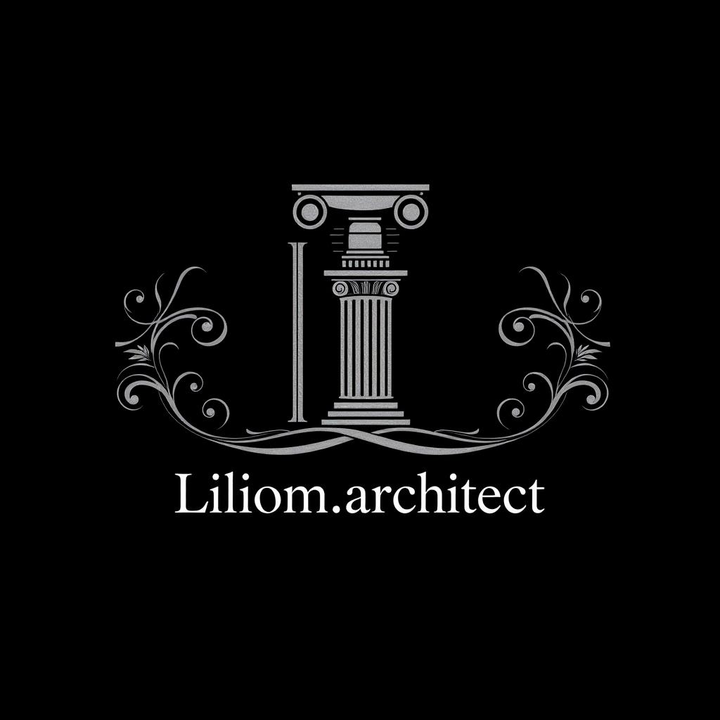 A classic and sophisticated logo design for an architecture firm titled 'Liliom