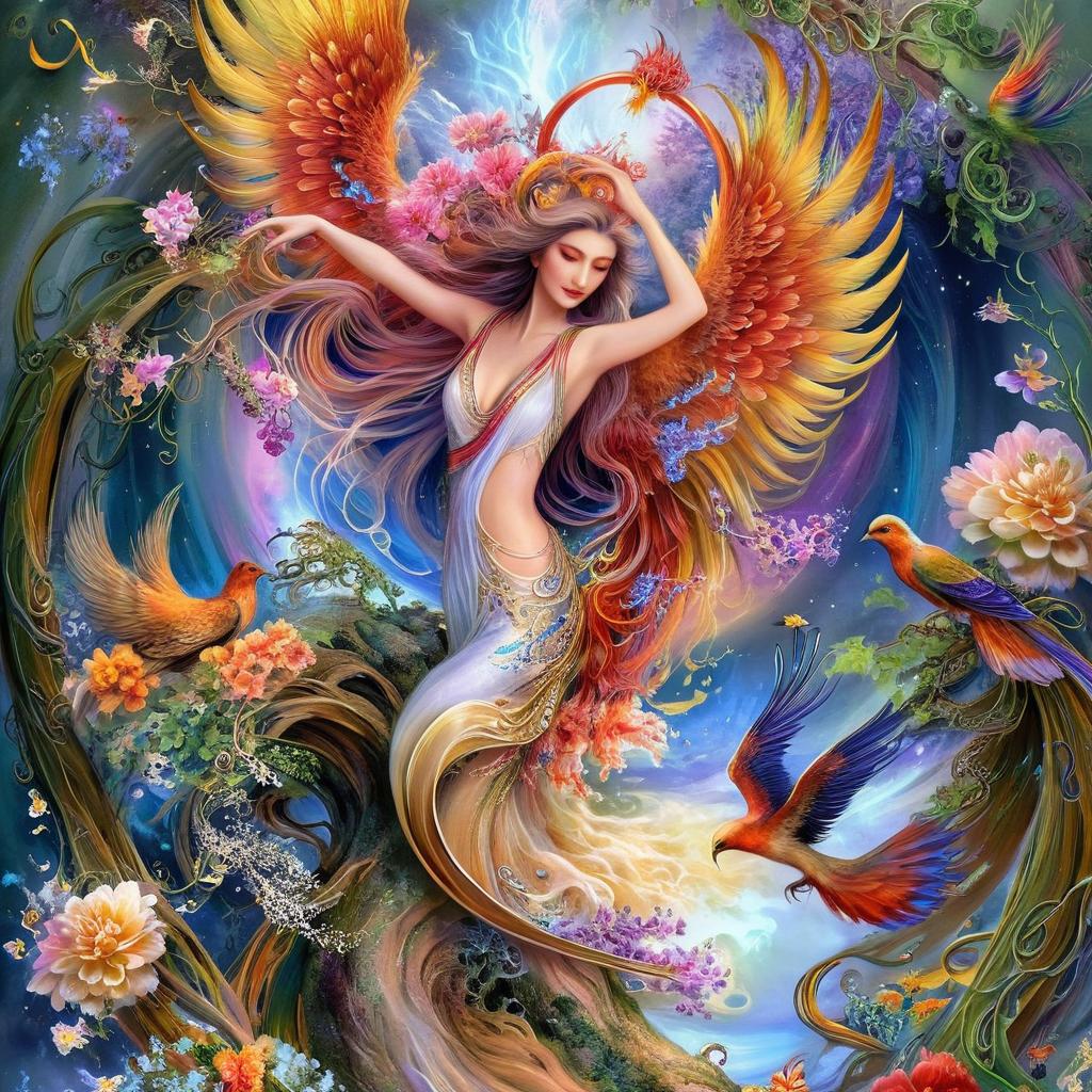 Enchanting Mythical Landscape: Fairy, Angel & Mermaid