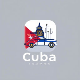 A modern and sleek logo design for a cryptocurrency application themed around Cuba