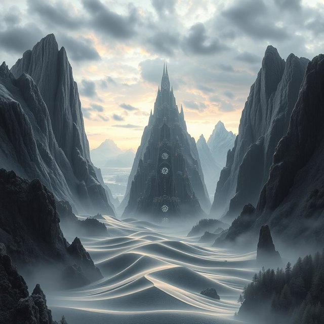 A visually stunning depiction of parallel worlds, each with its own unique atmosphere