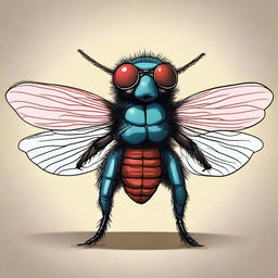 A high-quality digital art image featuring a fly