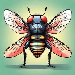 A high-quality digital art image featuring a fly