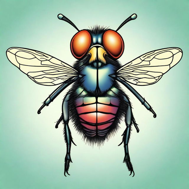 A high-quality digital art image featuring a fly