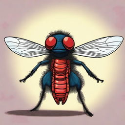 A high-quality digital art image featuring a fly