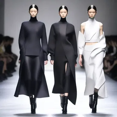 The avant-garde designer showcased a collection featuring garments with amorphous shapes, pushing the boundaries of conventional silhouettes.