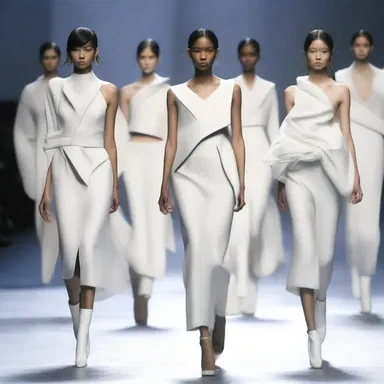 The avant-garde designer showcased a collection featuring garments with amorphous shapes, pushing the boundaries of conventional silhouettes.