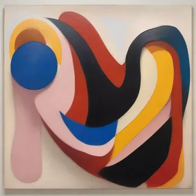 The abstract painting depicted an amorphous shape, leaving the interpretation open to the viewer's imagination.