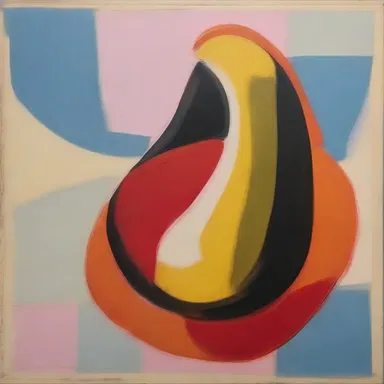 The abstract painting depicted an amorphous shape, leaving the interpretation open to the viewer's imagination.