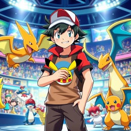 Ash Ketchum: Champion Trainer in Action!