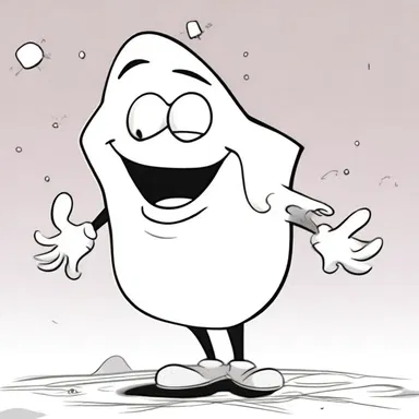 In the cartoon, the character transformed into an amorphous shape, allowing for comedic and unexpected situations.