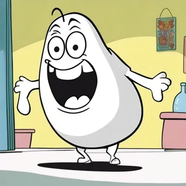 In the cartoon, the character transformed into an amorphous shape, allowing for comedic and unexpected situations.