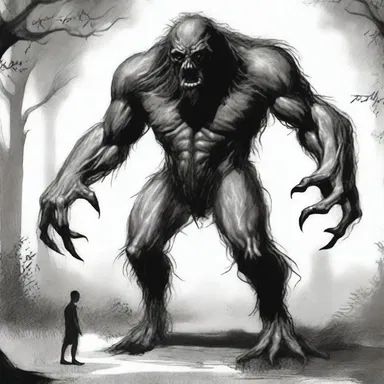 The poet described the monster's appearance as an amorphous shape, representing the intangible fear lurking within the story.