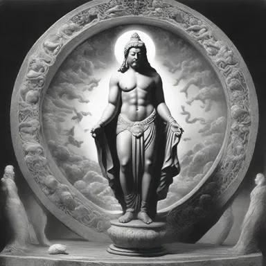 In the myth, the god manifested as an amorphous shape, challenging the mortal's perception of the divine.