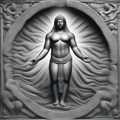 In the myth, the god manifested as an amorphous shape, challenging the mortal's perception of the divine.