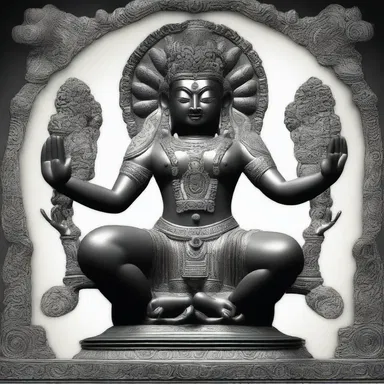 The deity was often depicted as an amorphous shape, symbolizing their omnipresence and formless nature.