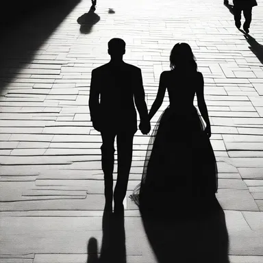 As the couple held hands, their shadows merged into an amorphous shape, symbolizing their unity and boundless love.